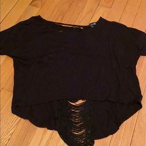 Crop Top with Fringe Back